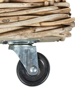 Zestaw 2 koszy KITIM z kółkami Rattan Naturalny