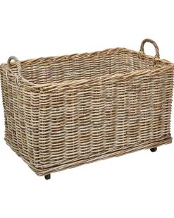 Zestaw 2 koszy KITIM z kółkami Rattan Naturalny