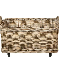 Zestaw 2 koszy KITIM z kółkami Rattan Naturalny