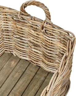 Zestaw 2 koszy KITIM z kółkami Rattan Naturalny