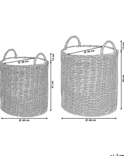 Zestaw 2 koszy na kwiaty BITOLA 40/48 cm Brązowy Technorattan