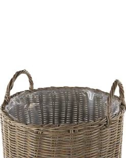 Zestaw 2 koszy na kwiaty BITOLA 40/48 cm Brązowy Technorattan