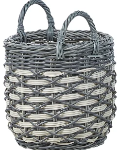 Zestaw 3 koszy na kwiaty GEFIRA 31/39/49 cm Szary Technorattan