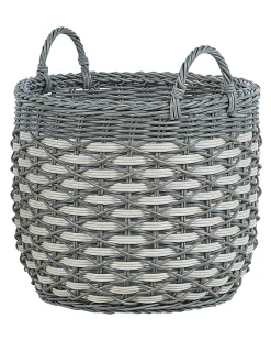 Zestaw 3 koszy na kwiaty GEFIRA 31/39/49 cm Szary Technorattan