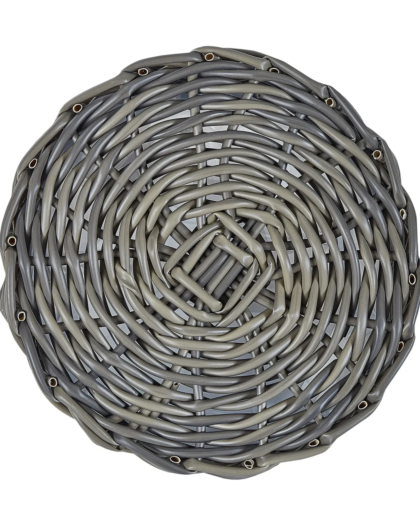 Zestaw 3 koszy na kwiaty NIKITI 29/35/40 cm Beżowoszary Technorattan
