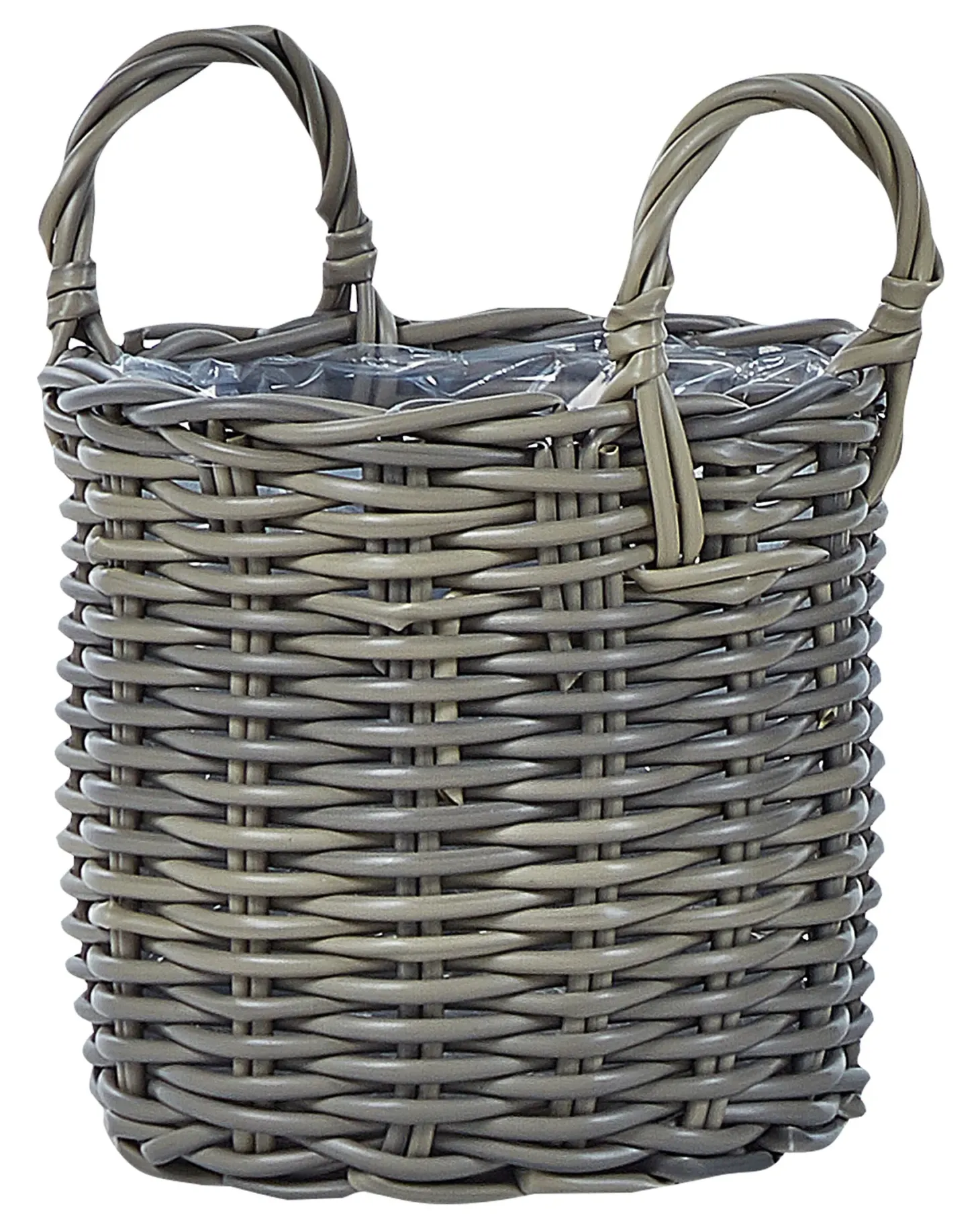 Zestaw 3 koszy na kwiaty NIKITI 29/35/40 cm Beżowoszary Technorattan