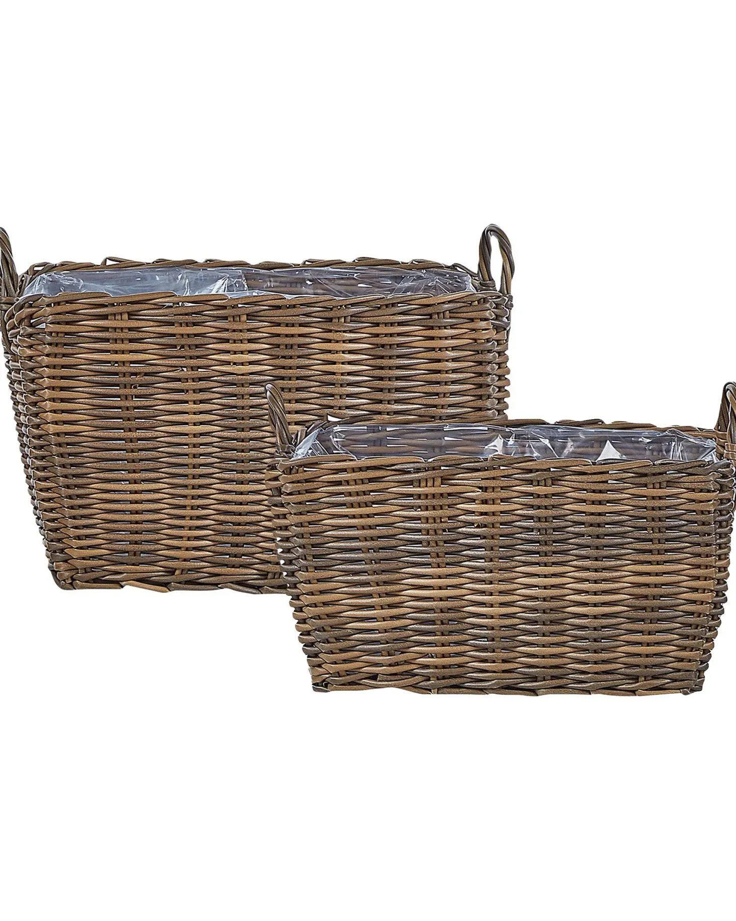 Zestaw 2 koszy na kwiaty ORMOS 53/59 cm Brązowy Technorattan