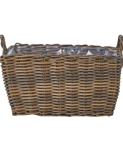 Zestaw 2 koszy na kwiaty ORMOS 53/59 cm Brązowy Technorattan
