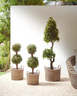 Zestaw 3 koszy na kwiaty PENDULA 33/37/45 cm Naturalny Technorattan