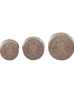 Zestaw 3 koszy na kwiaty PENDULA 33/37/45 cm Naturalny Technorattan