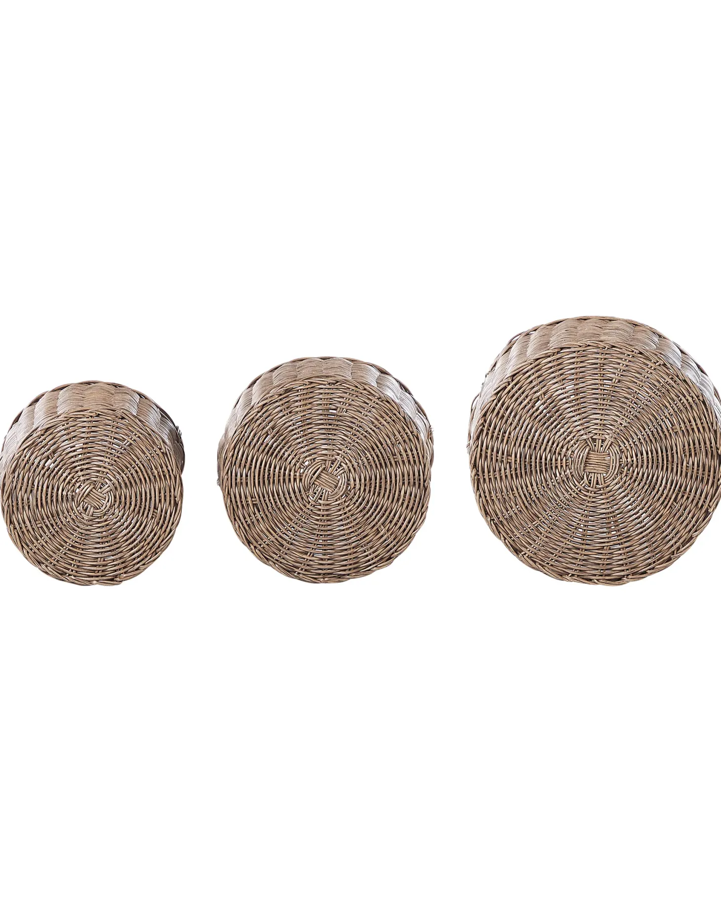 Zestaw 3 koszy na kwiaty PENDULA 33/37/45 cm Naturalny Technorattan