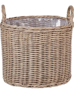 Zestaw 3 koszy na kwiaty PENDULA 33/37/45 cm Naturalny Technorattan