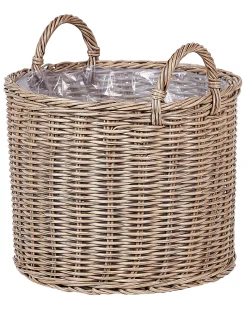 Zestaw 3 koszy na kwiaty PENDULA 33/37/45 cm Naturalny Technorattan