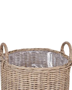 Zestaw 3 koszy na kwiaty PENDULA 33/37/45 cm Naturalny Technorattan