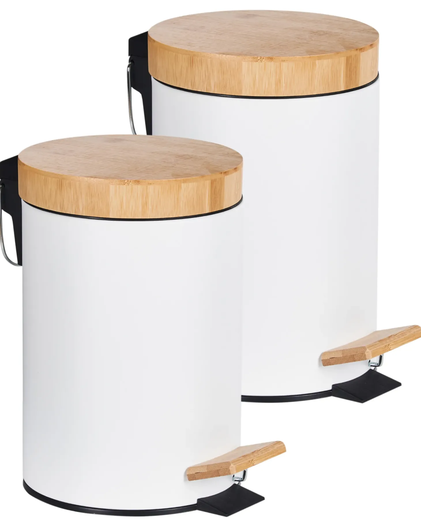 Zestaw 2 koszy na śmieci z pedałem 3 L ECOSMART Metal Biały