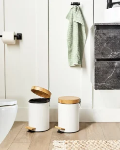 Zestaw 2 koszy na śmieci z pedałem 3 L ECOSMART Metal Biały