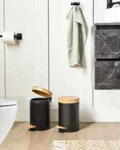 Zestaw 2 koszy na śmieci z pedałem 3 L ECOSMART Metal Czarny