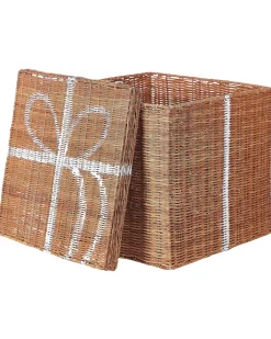 Zestaw 3 koszy Prezenty świąteczne CADEAU Rattan Naturalny