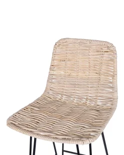 Discount Zestaw 2 krzeseł barowych CASSITA Rattan Naturalny Wszystkie Krzesła|Krzesła Barowe