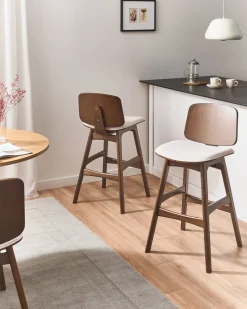 Outlet CHARLESTON Drewno Brązowy/ jasnobeżowy Krzesła Barowe|Wszystkie Krzesła