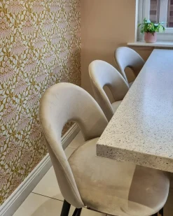 Best Zestaw 2 krzeseł barowych FALTON Welur Beżowy Krzesła Barowe|Wszystkie Krzesła