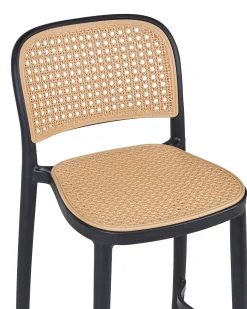 Zestaw 4 krzeseł barowych PLOSE Materiał syntetyczny Beżowy