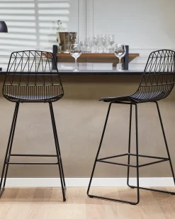 Clearance Zestaw 2 krzeseł barowych PRESTON Metal Krzesła Barowe|Wszystkie Krzesła