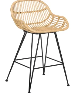 Discount Zestaw 2 krzeseł barowych TERRELL Rattan Naturalny Wszystkie Krzesła|Krzesła Barowe