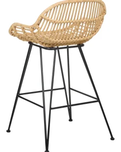 Discount Zestaw 2 krzeseł barowych TERRELL Rattan Naturalny Wszystkie Krzesła|Krzesła Barowe