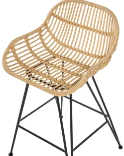 Discount Zestaw 2 krzeseł barowych TERRELL Rattan Naturalny Wszystkie Krzesła|Krzesła Barowe