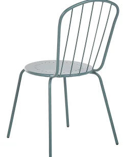 Zestaw 8 krzeseł CALVI Metal Błękitny