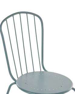 Zestaw 8 krzeseł CALVI Metal Błękitny