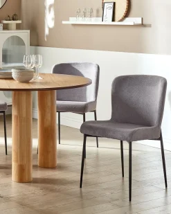 Discount Zestaw 2 krzeseł do jadalni ADA Ciemnoszary Wszystkie Krzesła|Krzesła Tapicerowane