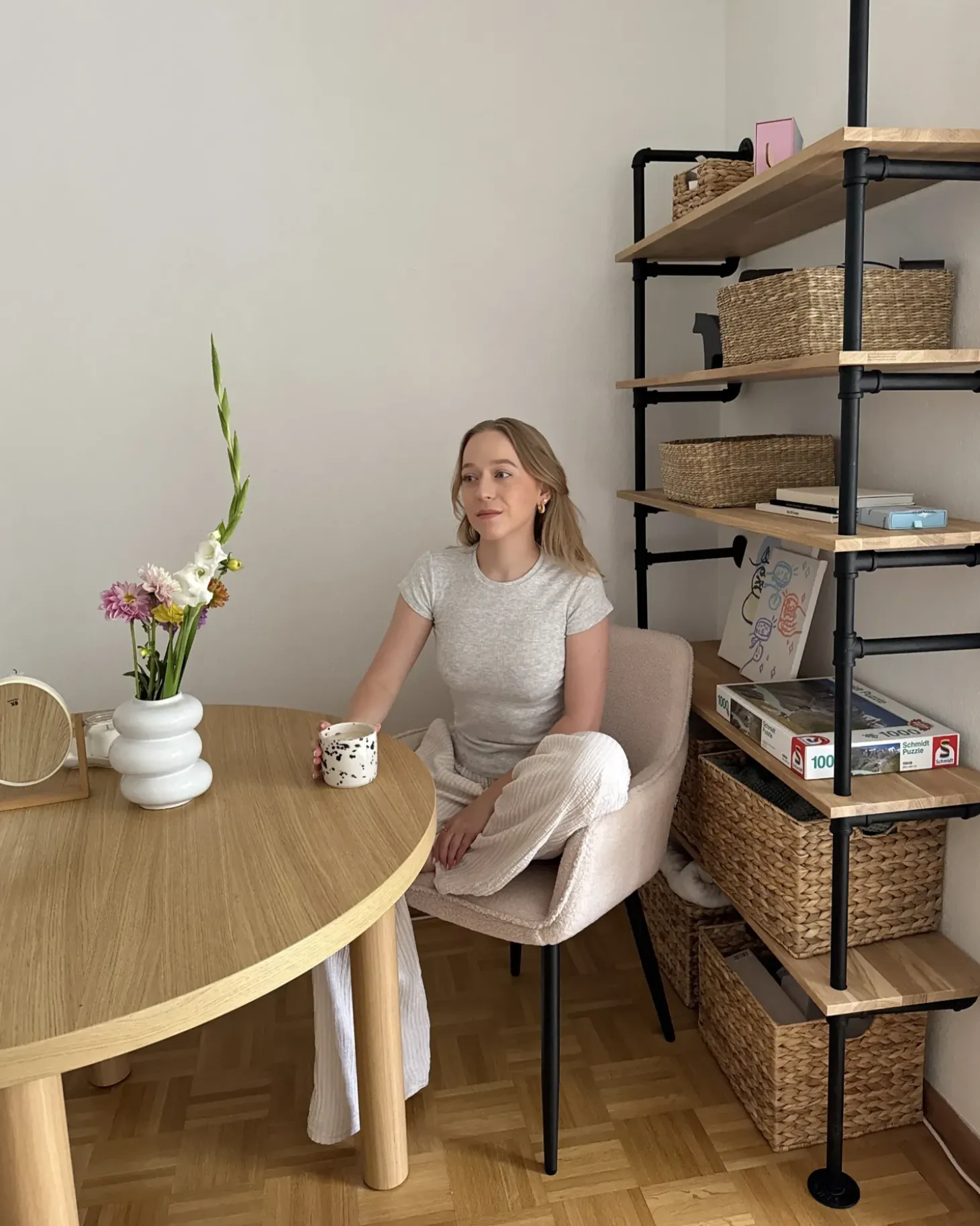 Sale Zestaw 2 krzeseł do jadalni ALDEN Boucle Jasnobeżowy Wszystkie Krzesła|Krzesła Tapicerowane