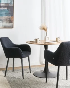 Discount Zestaw 2 krzeseł do jadalni ALDEN Boucle Wszystkie Krzesła|Krzesła Tapicerowane