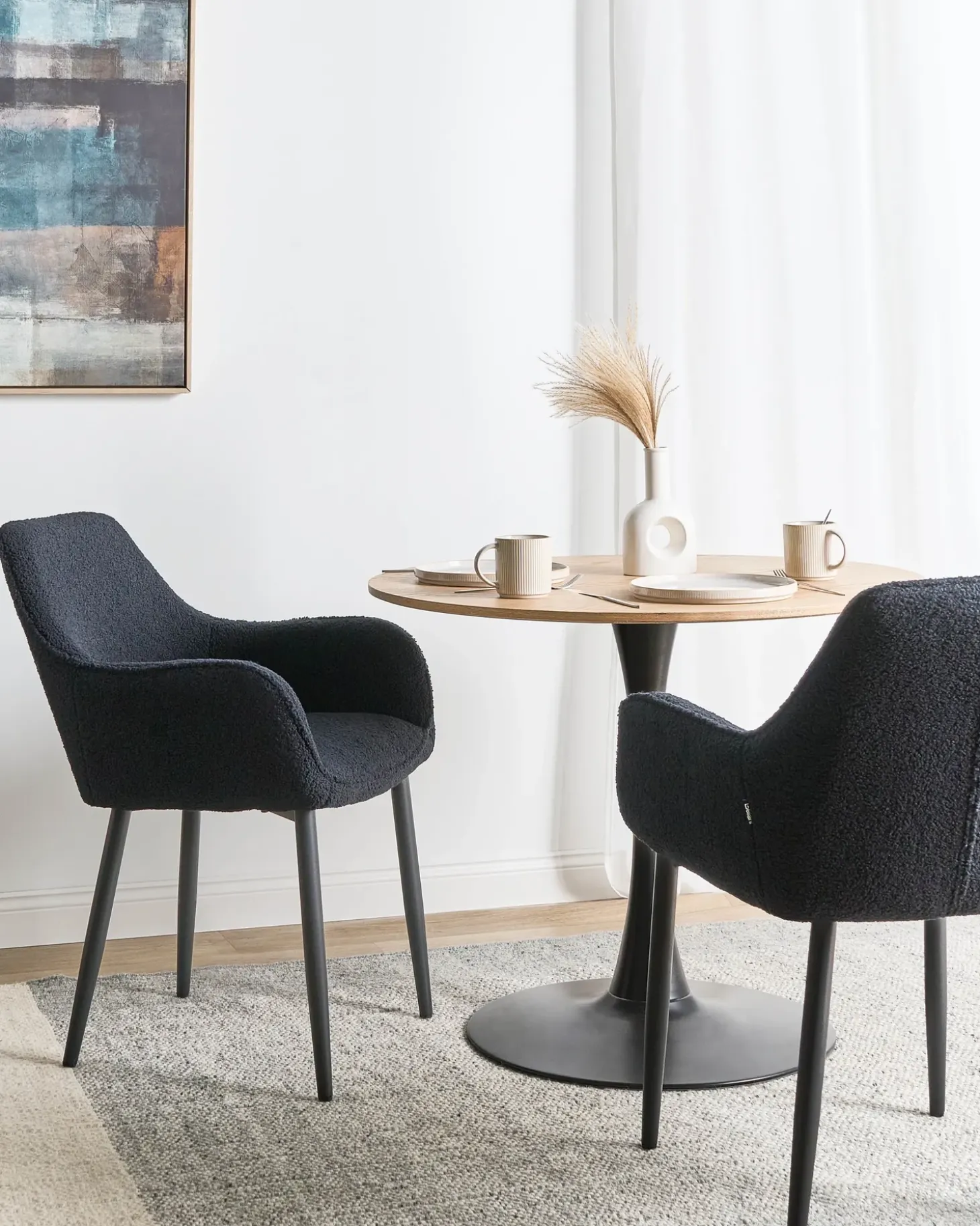 Discount Zestaw 2 krzeseł do jadalni ALDEN Boucle Wszystkie Krzesła|Krzesła Tapicerowane