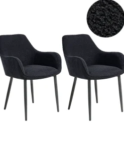 Discount Zestaw 2 krzeseł do jadalni ALDEN Boucle Wszystkie Krzesła|Krzesła Tapicerowane