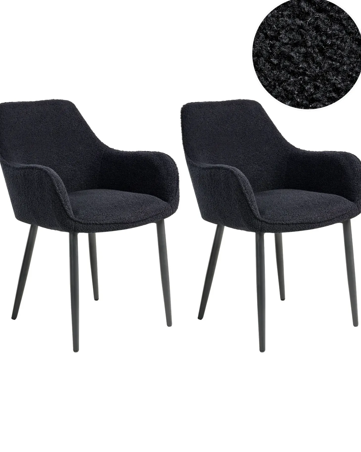 Discount Zestaw 2 krzeseł do jadalni ALDEN Boucle Wszystkie Krzesła|Krzesła Tapicerowane