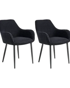 Discount Zestaw 2 krzeseł do jadalni ALDEN Boucle Wszystkie Krzesła|Krzesła Tapicerowane