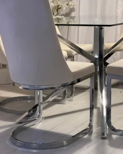 Clearance Zestaw 2 krzeseł do jadalni ALTOONA Welur Złamana biel Wszystkie Krzesła|Krzesła Tapicerowane