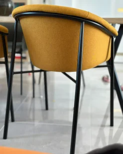 Outlet Zestaw 2 krzeseł do jadalni AMES Pomarańczowy Wszystkie Krzesła|Krzesła Tapicerowane
