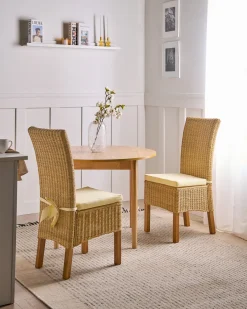 Clearance Zestaw 2 krzeseł do jadalni ANDES Rattan Naturalny Wszystkie Krzesła|Krzesła Do Jadalni