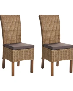 Sale Zestaw 2 krzeseł do jadalni ANDES Rattan Wszystkie Krzesła|Krzesła Do Jadalni