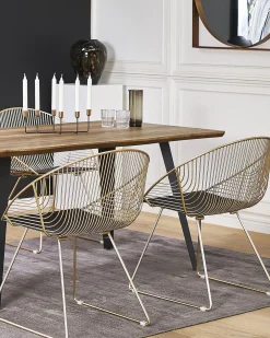 Discount Zestaw 2 krzeseł do jadalni AURORA Metal Wszystkie Krzesła|Krzesła Do Jadalni