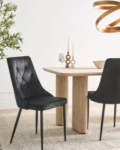 Outlet Zestaw 2 krzeseł do jadalni AVENIR Welur Wszystkie Krzesła|Krzesła Tapicerowane