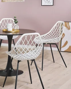 Discount Zestaw 2 krzeseł do jadalni CANTON Biały Wszystkie Krzesła|Krzesła Plastikowe