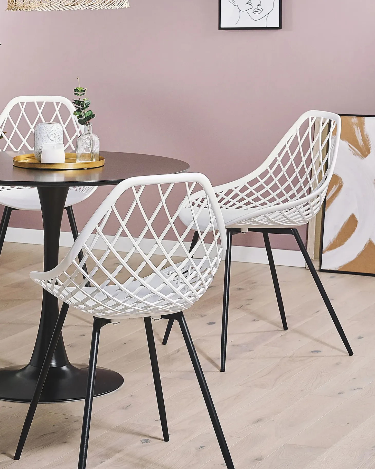 Discount Zestaw 2 krzeseł do jadalni CANTON Biały Wszystkie Krzesła|Krzesła Plastikowe