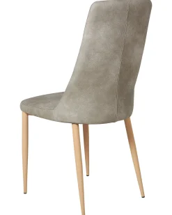 Sale Zestaw 2 krzeseł do jadalni CLAYTON Ekoskóra Jasnoszary Wszystkie Krzesła|Krzesła Do Jadalni