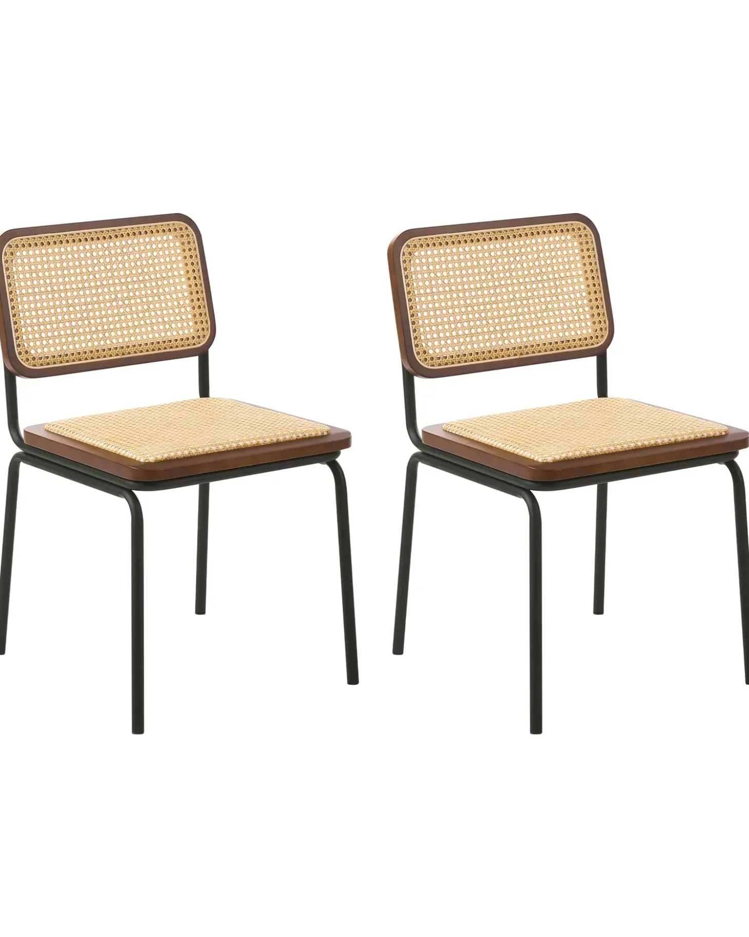 Best Zestaw 2 krzeseł do jadalni CORVALLIS Technorattan Brązowy Wszystkie Krzesła|Krzesła Do Jadalni