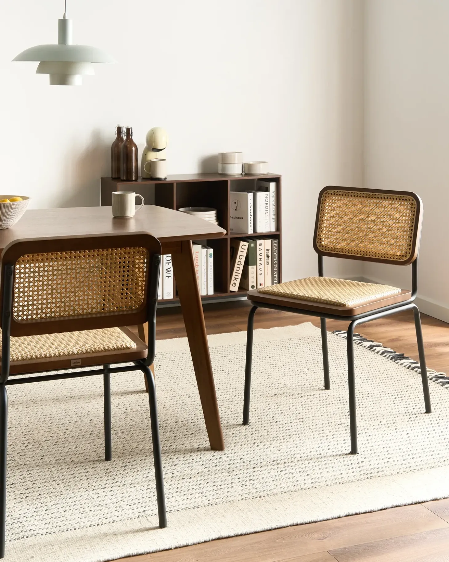 Best Zestaw 2 krzeseł do jadalni CORVALLIS Technorattan Brązowy Wszystkie Krzesła|Krzesła Do Jadalni